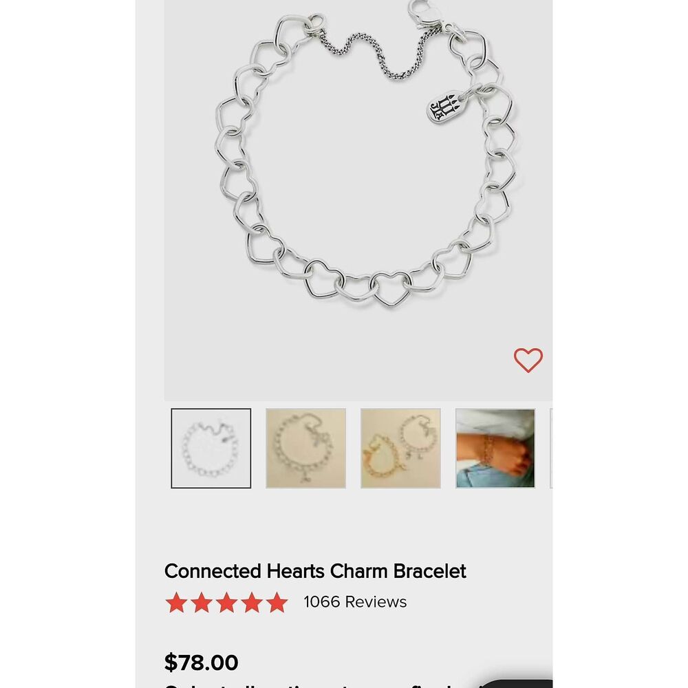 NEW IN BOX WITH TAGS JAMES AVERY CONNECTED HEARTS CHARM BRACELET